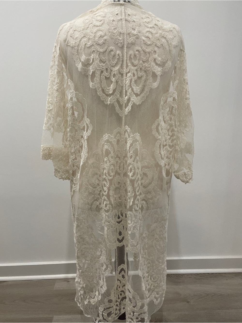 Sheer Lace Cape in Ivory